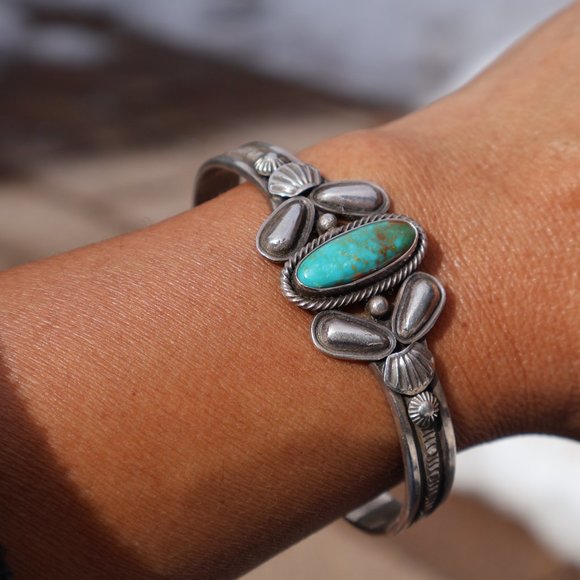 Native American Royston Turquoise Bracelet Signed @loveyourstyle Jewelry sz‎ 7* - Picture 7 of 9